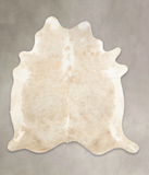 Beige and White Cowhide Rug #B5036