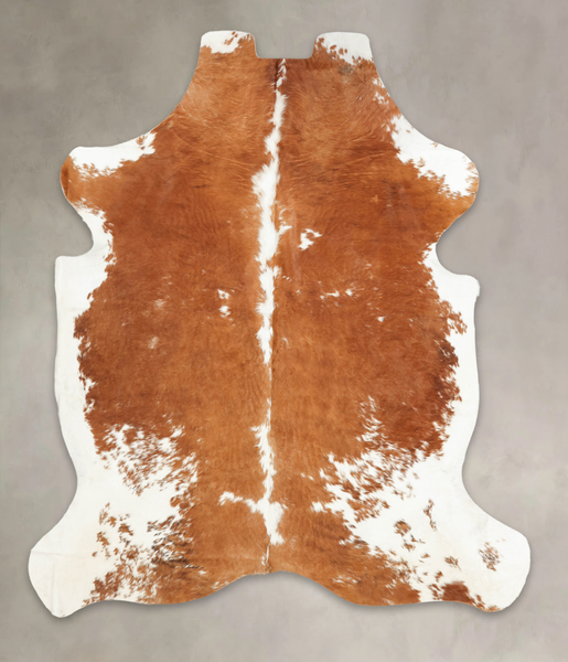 Brown and White Cowhide Rug #B5276