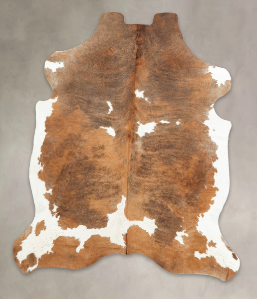 Brown and White Cowhide Rug #B5277
