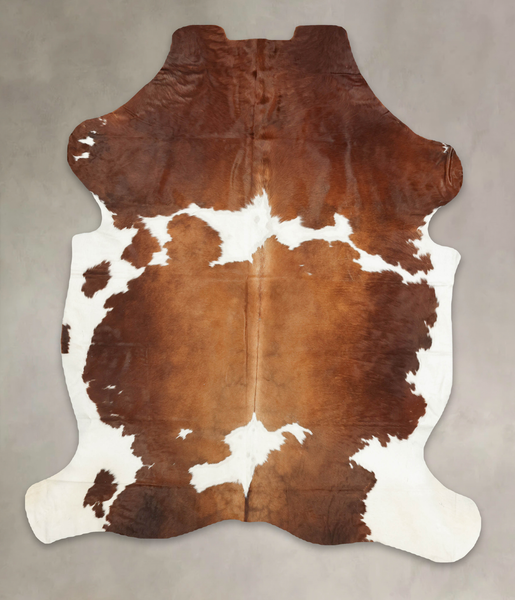 Brown and White Cowhide Rug #B5287