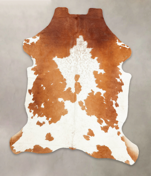 Brown and White Cowhide Rug #B5345
