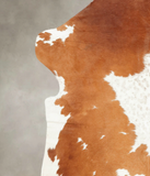 Brown and White Cowhide Rug #B5345