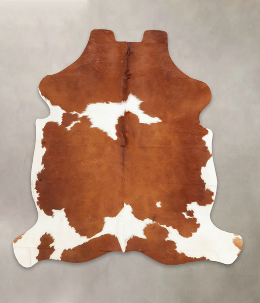 Brown and White Cowhide Rug #B5440