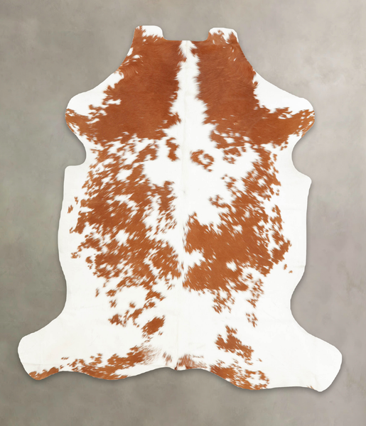 Brown and White Cowhide Rug #B5441