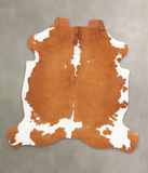 Brown and White Cowhide Rug #B5442