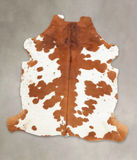 Brown and White Cowhide Rug #B5447