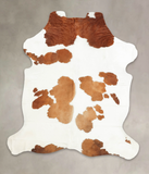 Brown and White Cowhide Rug #B5501