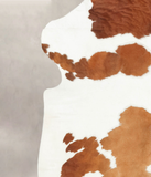 Brown and White Cowhide Rug #B5501