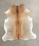 Grey with Beige Cowhide Rug #B5512