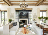 Grey with Beige Cowhide Rug #B5512