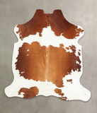 Brown and White Cowhide Rug #B5519