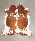 Brown and White Cowhide Rug #B5525