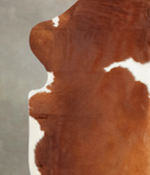 Brown and White Cowhide Rug #B5588