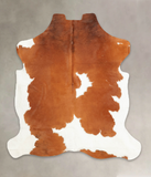Brown and White Cowhide Rug #B5749