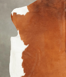 Brown and White Cowhide Rug #B5749