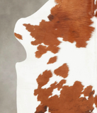 Brown and White Cowhide Rug #B5768