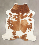 Brown and White Cowhide Rug #B5787