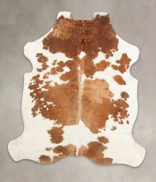 Brown and White Cowhide Rug #B5787