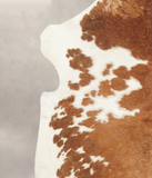 Brown and White Cowhide Rug #B5787