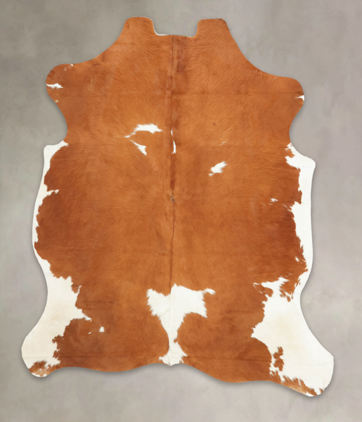 Brown and White Cowhide Rug #B5828
