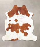 Brown and White Cowhide Rug #B5844