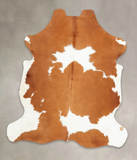 Brown and White Cowhide Rug #B5850