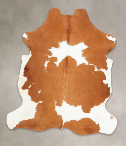 Brown and White Cowhide Rug #B5850