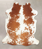 Brown and White Cowhide Rug #B5889
