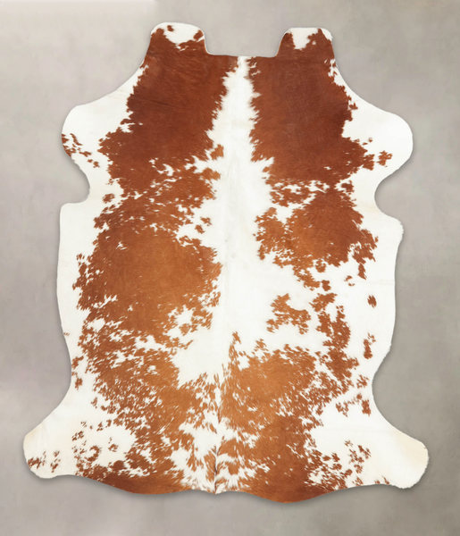 Brown and White Cowhide Rug #B5889