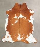 Brown and White Cowhide Rug #B5900