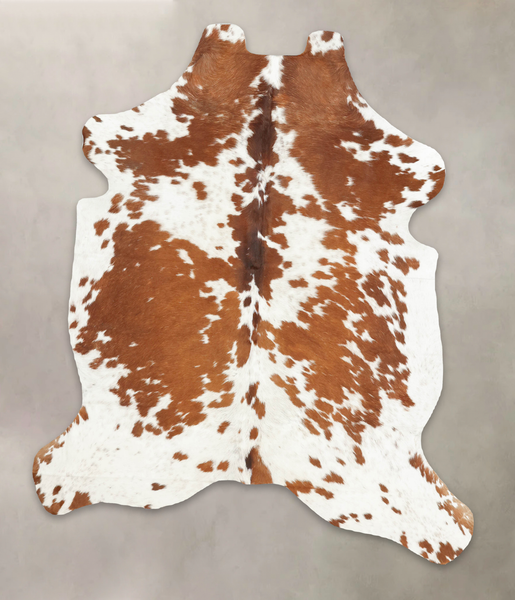 Brown and White Cowhide Rug #B5909