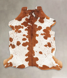 Brown and White Cowhide Rug #B5933