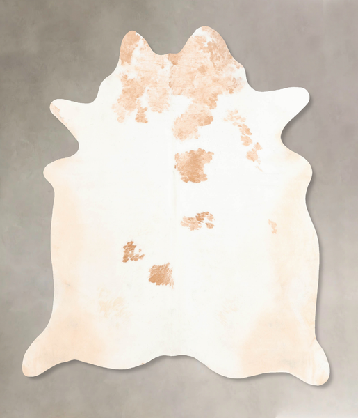 Beige and White Cowhide Rug #B7006