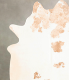 Beige and White Cowhide Rug #B7006