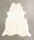 Beige and White Cowhide Rug #B7052