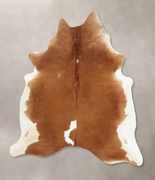 Brown and White Regular Cowhide Rug #B7847
