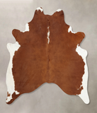 Brown and White Regular Cowhide Rug #B7857