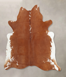 Brown and White Regular Cowhide Rug #B7909