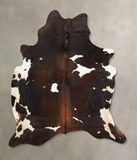 Chocolate and White Cowhide Rug #B7917