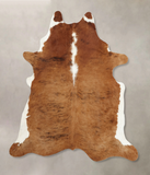 Brown and White Regular Cowhide Rug #B7933