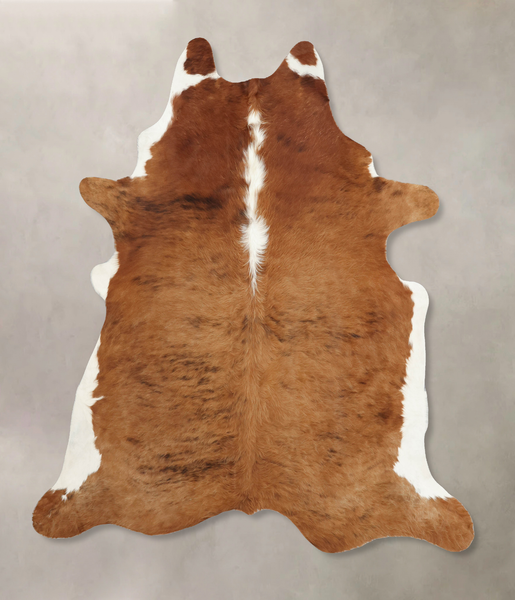 Brown and White Regular Cowhide Rug #B7933