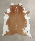 Brown and White Regular Cowhide Rug #B8006