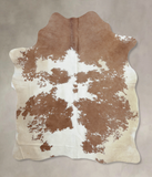 Brown and White Cowhide Rug #B8063