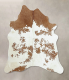 Brown and White Cowhide Rug #B8066