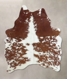 Brown and White Cowhide Rug #B8067