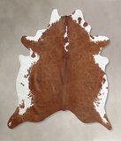 Brown and White Regular Cowhide Rug #B8070