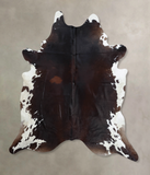 Chocolate and White Cowhide Rug #B8121