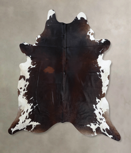 Chocolate and White Cowhide Rug #B8121