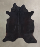 Solid Black Cowhide Rug #B8196
