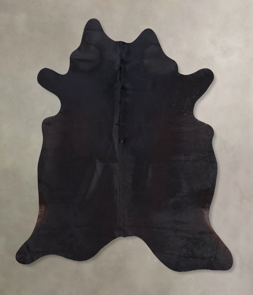 Solid Black Cowhide Rug #B8196